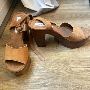 Steve Madden Brown Suede Platform Heels